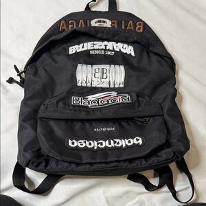 Balenciaga Black Graphic Men's Backpack